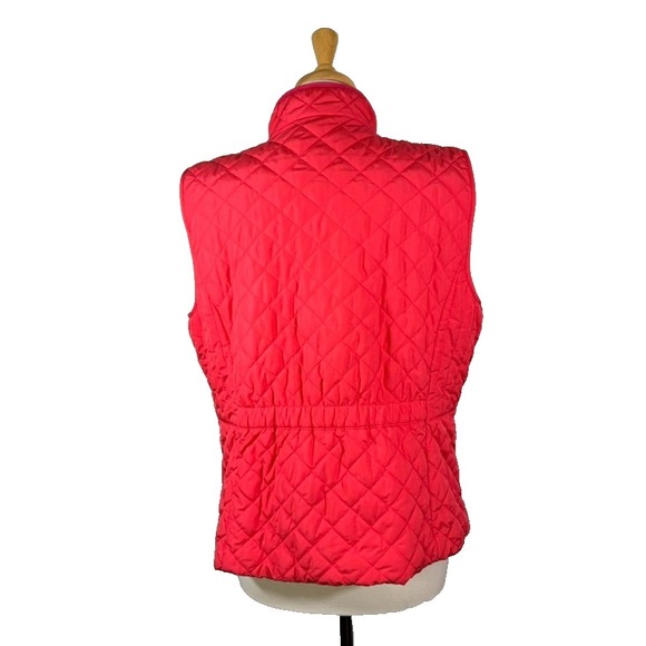 Talbot's Quilted Vest Size XLP Pink Zip Up Button Up - Picture 3 of 8
